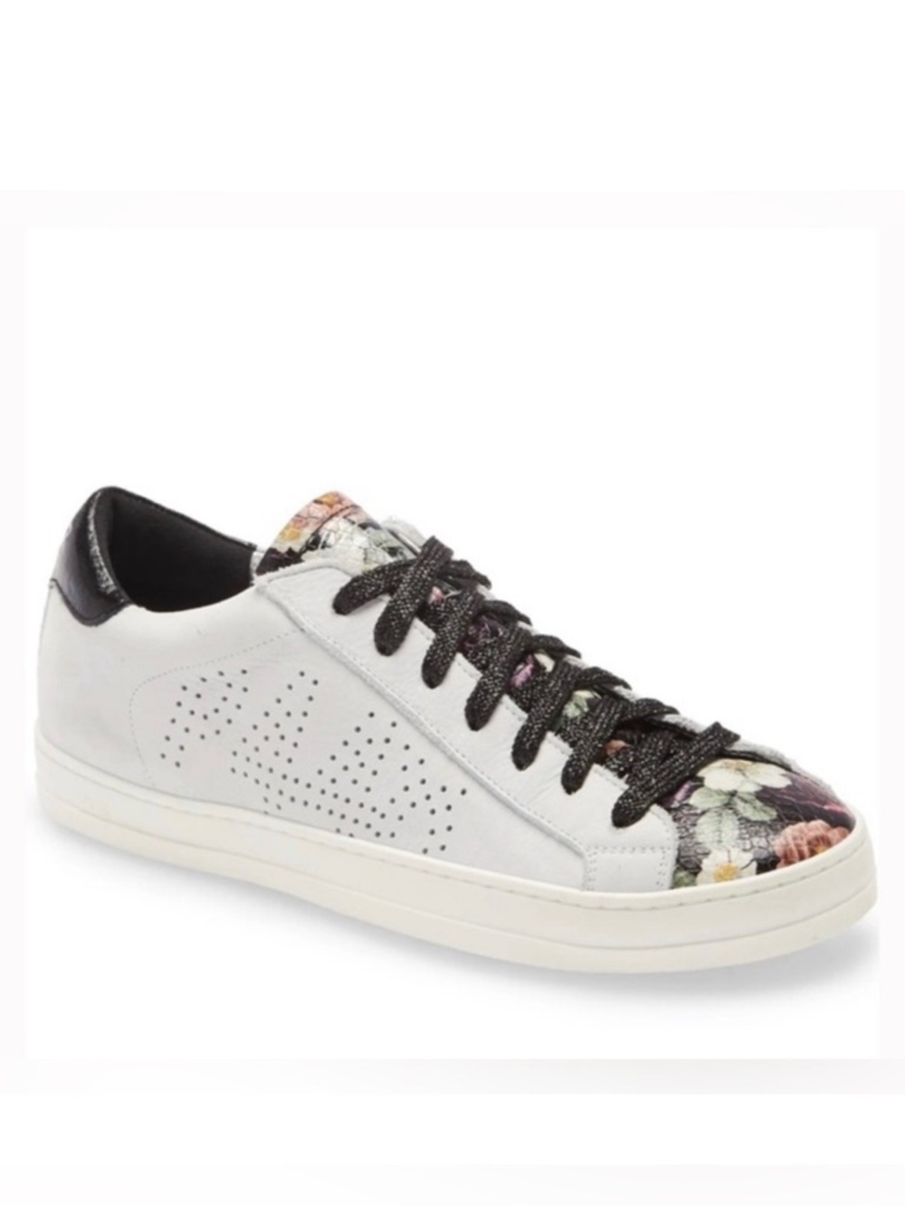 P448 John Low Top Sneaker White Floral Size 37